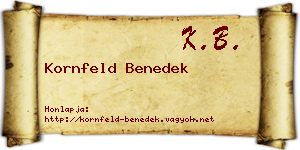 Kornfeld Benedek névjegykártya