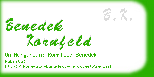 benedek kornfeld business card
